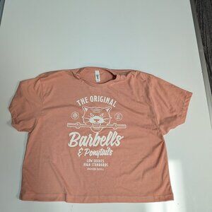 Barbells And Ponytails Crop "Puma" S/S Tee T-Shirt Sz L NEW
